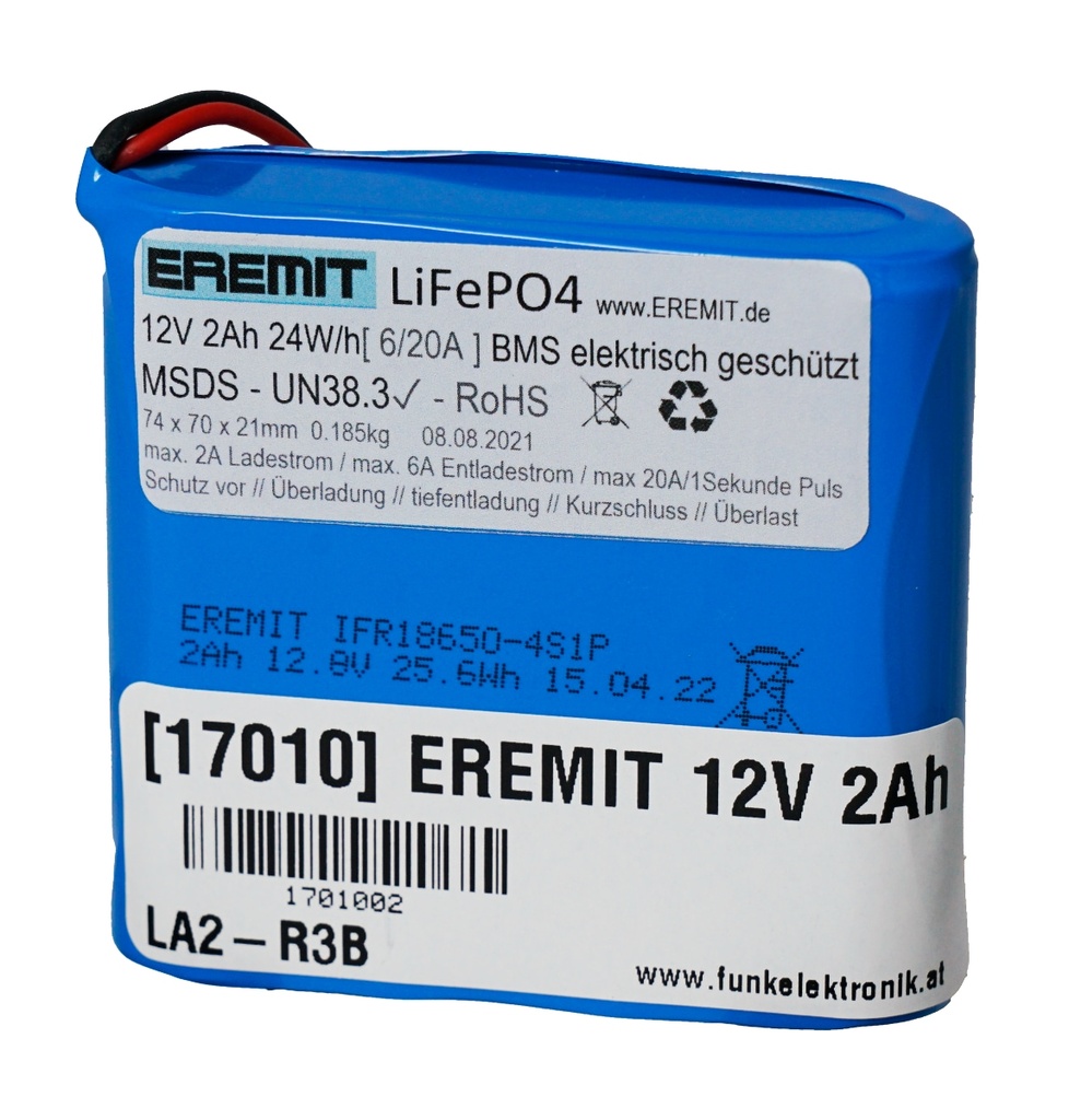 EREMIT 12V 2Ah LiFePO4