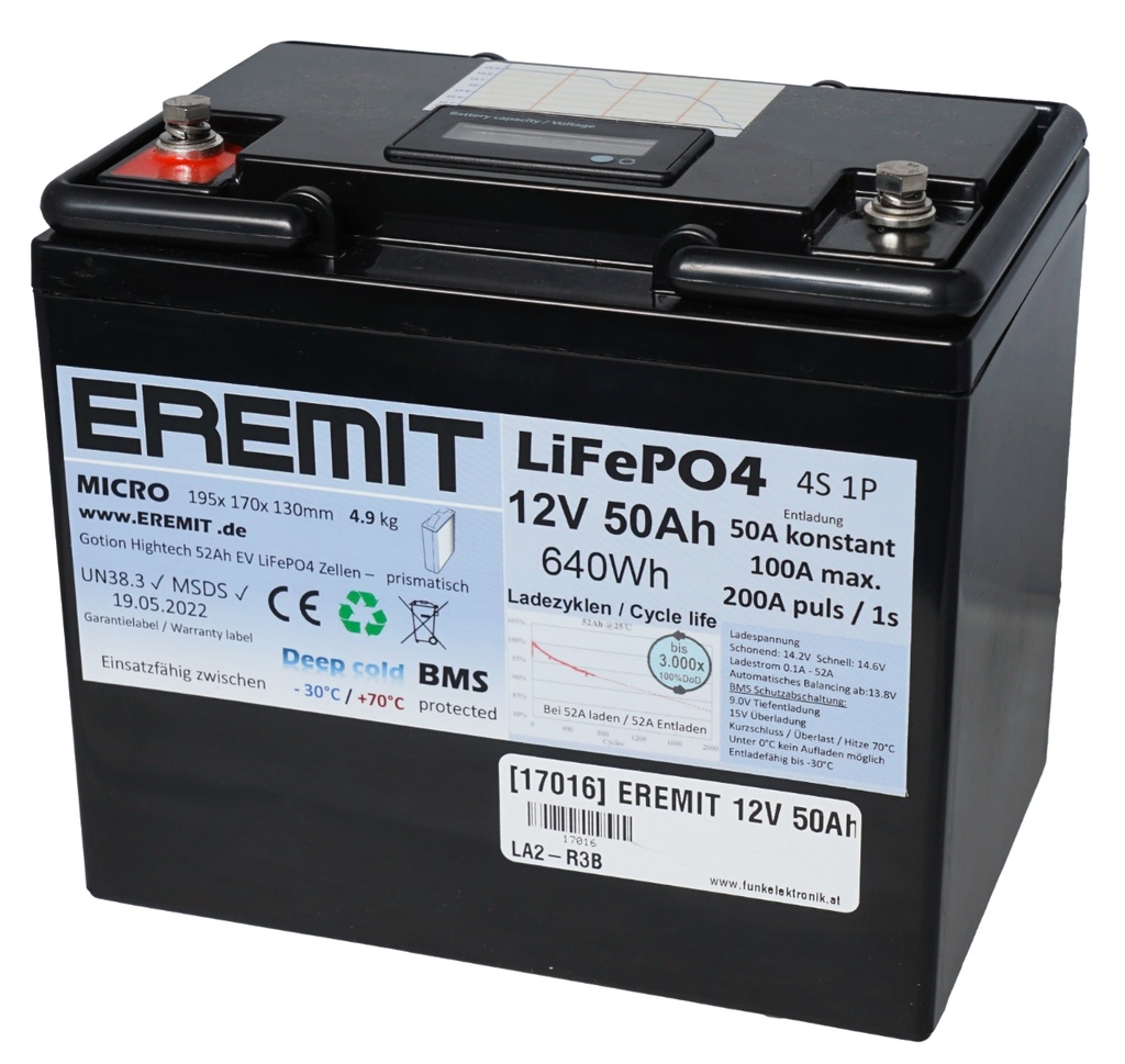 EREMIT 12V 50Ah LiFePO4 MICRO